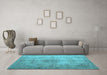 Machine Washable Persian Light Blue Traditional Rug in a Living Room, wshtr773lblu