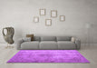 Machine Washable Persian Purple Traditional Area Rugs in a Living Room, wshtr773pur