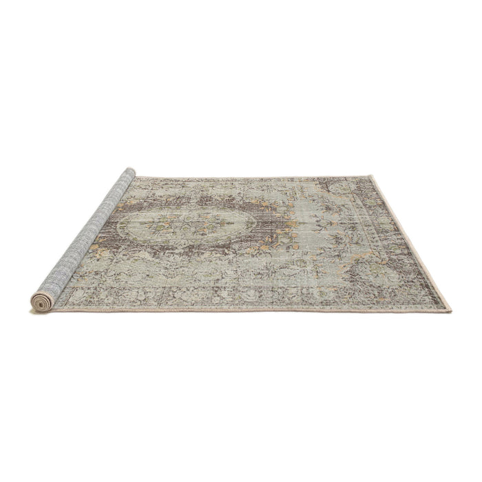 Sideview of Machine Washable Traditional Camel Brown Rug, wshtr774