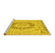 Sideview of Machine Washable Persian Yellow Traditional Rug, wshtr774yw