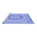 Sideview of Machine Washable Persian Blue Traditional Rug, wshtr774blu