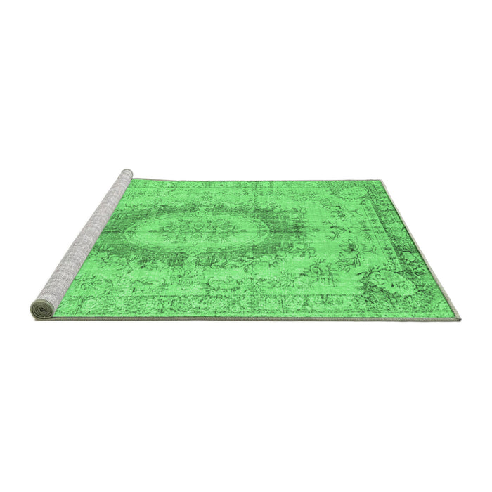 Sideview of Machine Washable Persian Emerald Green Traditional Area Rugs, wshtr774emgrn