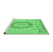 Sideview of Machine Washable Persian Emerald Green Traditional Area Rugs, wshtr774emgrn