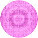 Round Persian Pink Traditional Rug, tr774pnk
