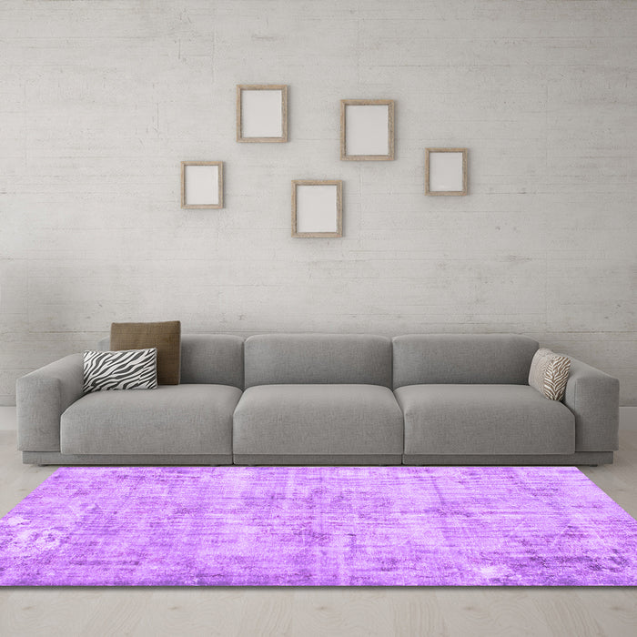 Machine Washable Persian Purple Traditional Area Rugs in a Living Room, wshtr775pur