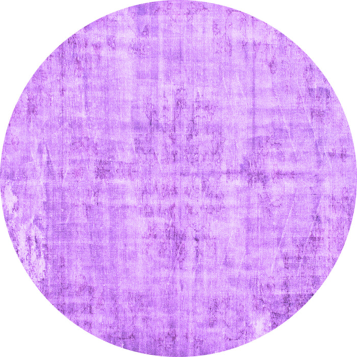 Round Machine Washable Persian Purple Traditional Area Rugs, wshtr775pur