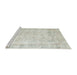 Sideview of Machine Washable Traditional Dark White Beige Rug, wshtr776