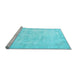 Sideview of Machine Washable Persian Light Blue Traditional Rug, wshtr776lblu