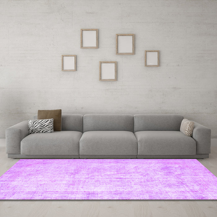 Machine Washable Persian Purple Traditional Area Rugs in a Living Room, wshtr776pur
