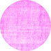 Round Persian Pink Traditional Rug, tr776pnk