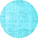 Round Persian Light Blue Traditional Rug, tr776lblu