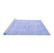 Sideview of Machine Washable Persian Blue Traditional Rug, wshtr776blu