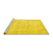 Sideview of Machine Washable Persian Yellow Traditional Rug, wshtr776yw