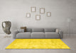 Machine Washable Persian Yellow Traditional Rug in a Living Room, wshtr776yw