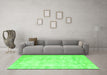 Machine Washable Persian Green Traditional Area Rugs in a Living Room,, wshtr776grn