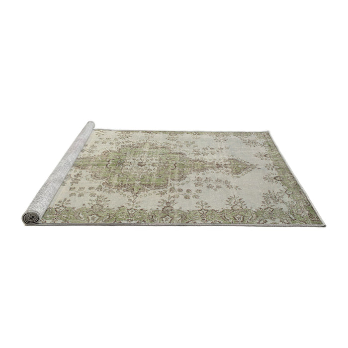 Sideview of Machine Washable Traditional Desert Sand Beige Rug, wshtr777