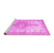 Sideview of Machine Washable Persian Pink Traditional Rug, wshtr777pnk