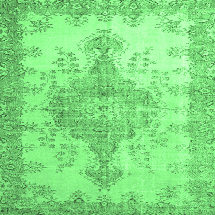 Square Persian Emerald Green Traditional Rug, tr777emgrn