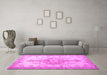 Machine Washable Persian Pink Traditional Rug in a Living Room, wshtr777pnk