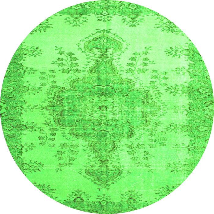 Square Persian Green Traditional Rug, tr777grn