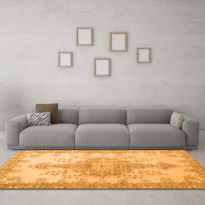 Machine Washable Persian Orange Traditional Area Rugs in a Living Room, wshtr777org