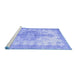 Sideview of Machine Washable Persian Blue Traditional Rug, wshtr777blu