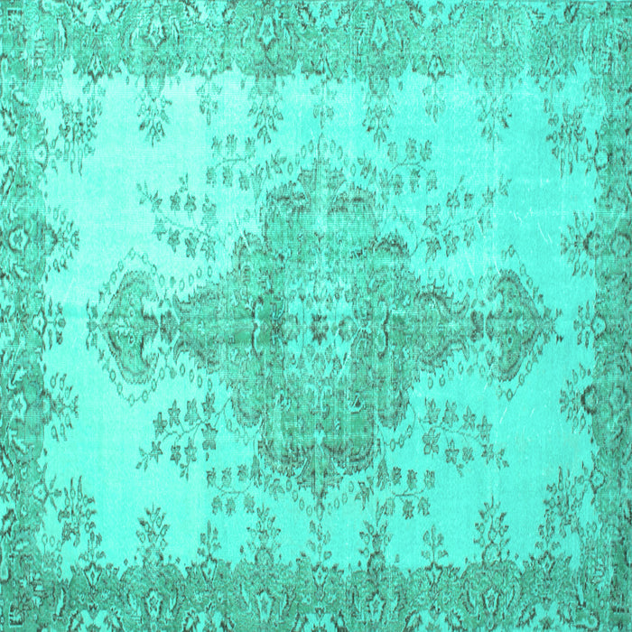 Square Machine Washable Persian Turquoise Traditional Area Rugs, wshtr777turq