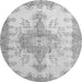 Machine Washable Persian Gray Traditional Rug, wshtr777gry