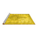 Sideview of Machine Washable Persian Yellow Traditional Rug, wshtr777yw