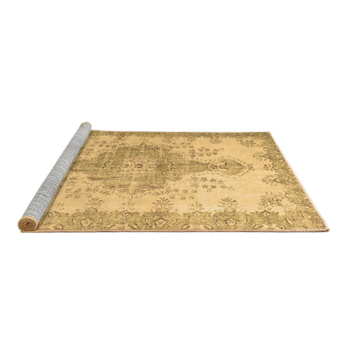 Sideview of Machine Washable Persian Brown Traditional Rug, wshtr777brn