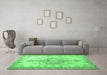 Machine Washable Persian Emerald Green Traditional Area Rugs in a Living Room,, wshtr777emgrn