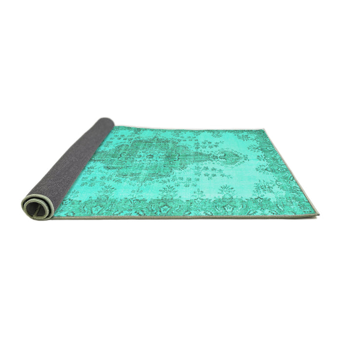 Sideview of Persian Turquoise Traditional Rug, tr777turq