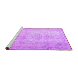 Sideview of Machine Washable Persian Purple Traditional Area Rugs, wshtr778pur