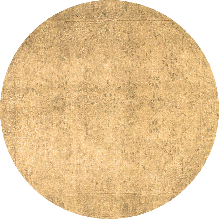 Round Persian Brown Traditional Rug, tr778brn
