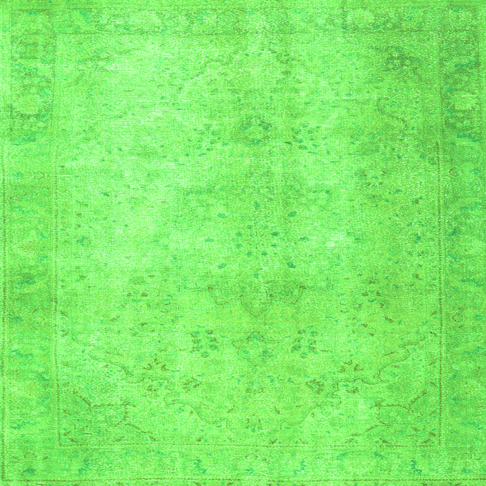 Round Machine Washable Persian Green Traditional Area Rugs, wshtr778grn
