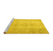 Sideview of Machine Washable Persian Yellow Traditional Rug, wshtr778yw