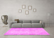 Machine Washable Persian Pink Traditional Rug in a Living Room, wshtr778pnk