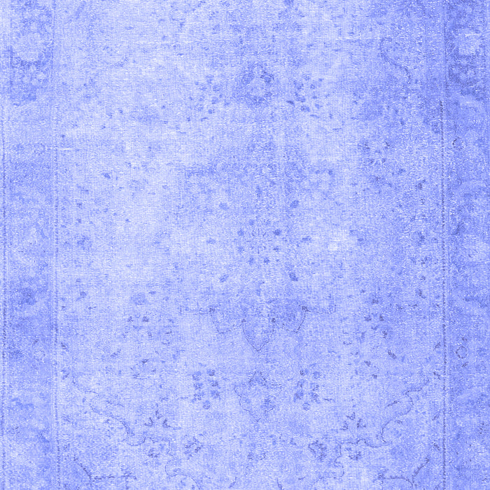 Machine Washable Persian Blue Traditional Rug, wshtr778blu