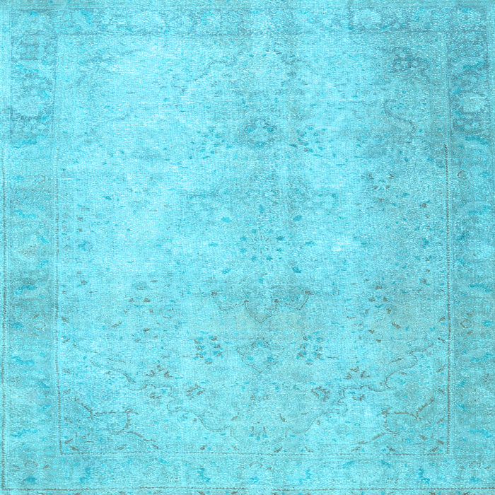 Square Machine Washable Persian Light Blue Traditional Rug, wshtr778lblu