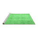 Sideview of Machine Washable Persian Emerald Green Traditional Area Rugs, wshtr778emgrn