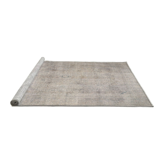 Sideview of Machine Washable Traditional Pale Silver Gray Rug, wshtr779