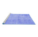 Sideview of Machine Washable Persian Blue Traditional Rug, wshtr779blu
