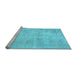 Sideview of Machine Washable Persian Light Blue Traditional Rug, wshtr779lblu