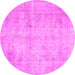 Round Persian Pink Traditional Rug, tr779pnk