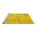 Sideview of Machine Washable Persian Yellow Traditional Rug, wshtr779yw