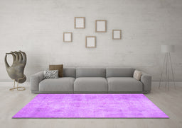 Machine Washable Persian Purple Traditional Area Rugs in a Living Room, wshtr779pur