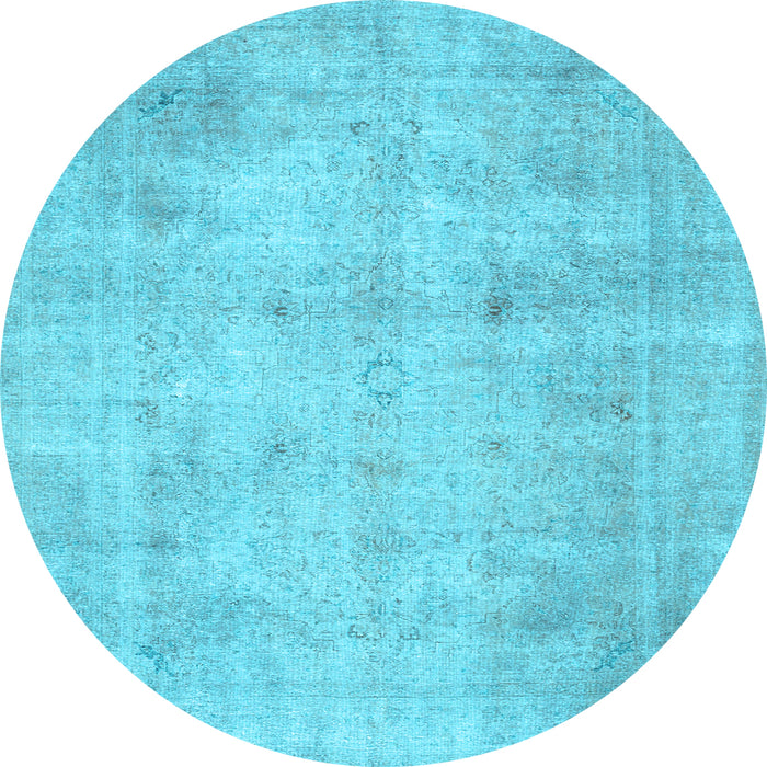 Round Machine Washable Persian Light Blue Traditional Rug, wshtr779lblu