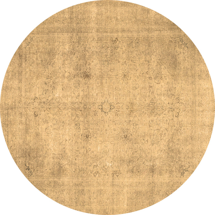 Round Persian Brown Traditional Rug, tr779brn