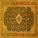 Square Medallion Yellow Traditional Rug, tr77yw