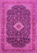 Machine Washable Medallion Pink Traditional Rug, wshtr77pnk